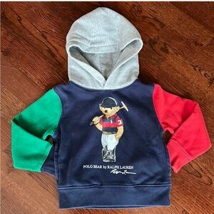Ralph Lauren Kids Hoodie with Polo Bear - Navy, Red, Green